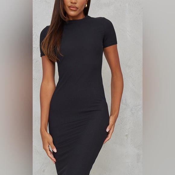 PLT Black Ribbed Dress - Picture 2 of 3